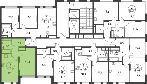 44,4 м², 1-комнатная квартира 13 736 312 ₽ - изображение 81