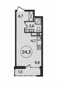 Квартира 24 м², студия - изображение 1