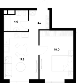 43,2 м², 1-комнатная квартира 23 194 080 ₽ - изображение 47