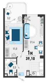 Квартира 39,1 м², 1-комнатная - изображение 1