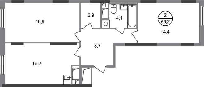67 м², 2-комнатная квартира 16 469 733 ₽ - изображение 88