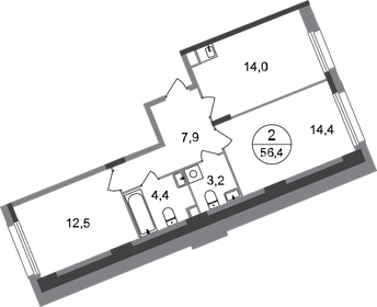49,9 м², 2-комнатная квартира 12 833 596 ₽ - изображение 86