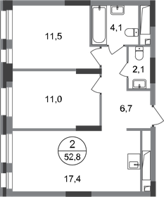 55,5 м², 2-комнатная квартира 12 500 000 ₽ - изображение 112