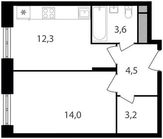 37,1 м², 1-комнатная квартира 13 689 900 ₽ - изображение 63
