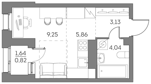 15,4 м², апартаменты-студия 5 100 000 ₽ - изображение 148
