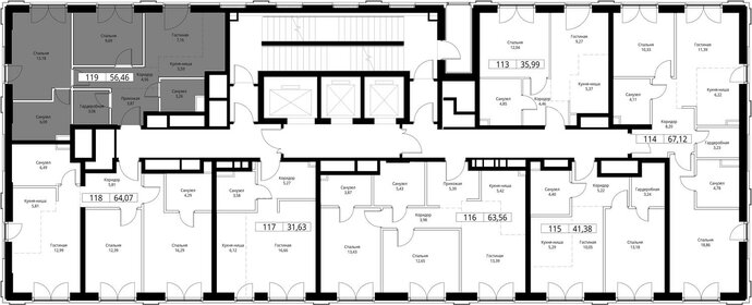 58,5 м², 2-комнатная квартира 17 200 000 ₽ - изображение 178