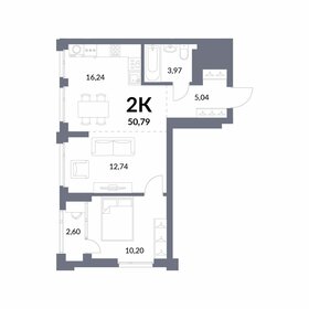 Квартира 49,5 м², 2-комнатная - изображение 1