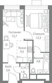 Квартира 40,5 м², 2-комнатная - изображение 1