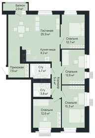 Квартира 109,7 м², 4-комнатная - изображение 1