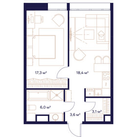 49,4 м², 1-комнатная квартира 25 245 800 ₽ - изображение 58