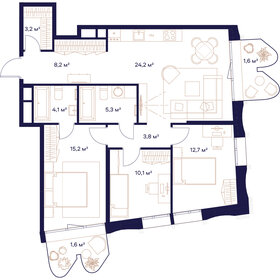 90,8 м², 3-комнатная квартира 47 143 600 ₽ - изображение 69