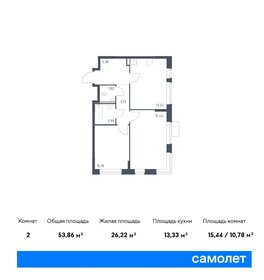 Квартира 53,9 м², 2-комнатная - изображение 1