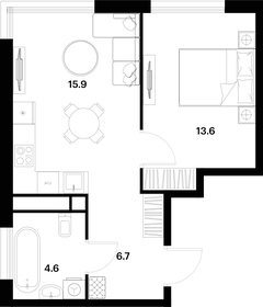 Квартира 40,8 м², 1-комнатная - изображение 1