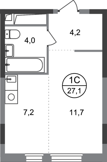 27,1 м², квартира-студия 8 656 690 ₽ - изображение 51