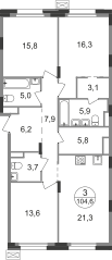 192 м², 4-комнатная квартира 168 126 256 ₽ - изображение 117