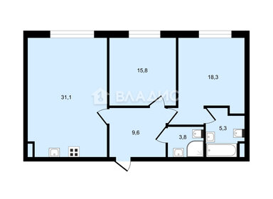 Квартира 83,9 м², 3-комнатная - изображение 1