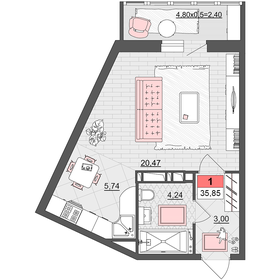 39 м², 1-комнатная квартира 3 180 000 ₽ - изображение 108