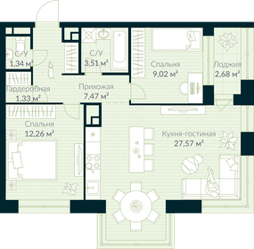 76,3 м², 2-комнатная квартира 12 107 617 ₽ - изображение 15