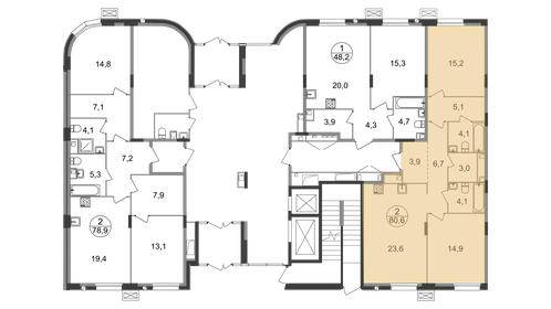 Квартира 80,6 м², 2-комнатная - изображение 2
