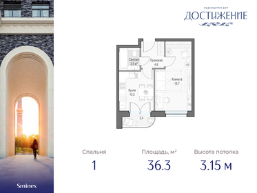 Квартира 36,3 м², 1-комнатная - изображение 1