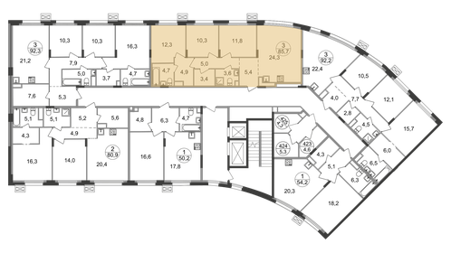 Квартира 85,7 м², 3-комнатная - изображение 2