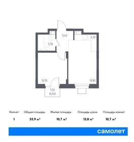 33,4 м², 1-комнатная квартира 6 888 307 ₽ - изображение 42