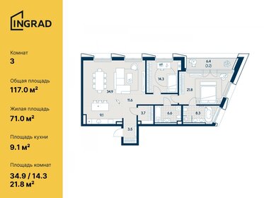 137,6 м², 3-комнатная квартира 101 821 032 ₽ - изображение 140