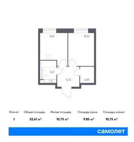 Квартира 32,6 м², 1-комнатные - изображение 1