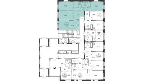 Квартира 87 м², 3-комнатная - изображение 2