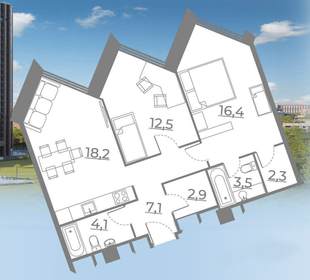 54 м², 2-комнатная квартира 14 100 000 ₽ - изображение 31