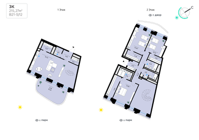 Квартира 215,3 м², 3-комнатная - изображение 1