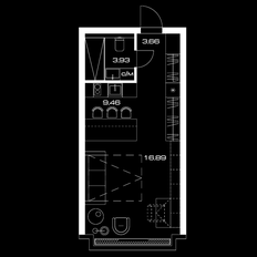 Квартира 33,7 м², студия - изображение 2