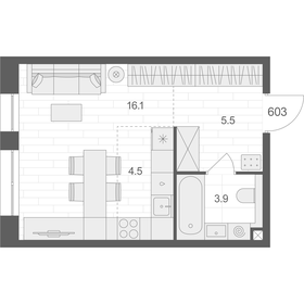Квартира 30 м², студия - изображение 1