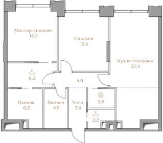 89,5 м², 2-комнатная квартира 118 299 000 ₽ - изображение 77