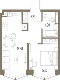 42 м², 1-комнатная квартира 20 928 600 ₽ - изображение 60