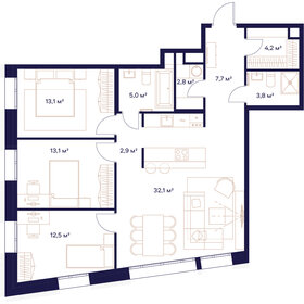 103,7 м², 3-комнатная квартира 45 620 600 ₽ - изображение 41