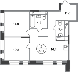 60 м², 3-комнатная квартира 10 300 000 ₽ - изображение 105