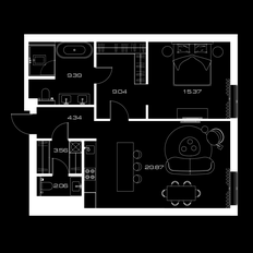 Квартира 74,2 м², 1-комнатная - изображение 2