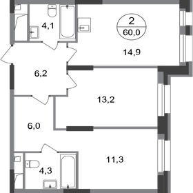 60 м², 3-комнатная квартира 10 300 000 ₽ - изображение 107