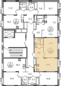 45,5 м², 1-комнатная квартира 12 972 588 ₽ - изображение 87