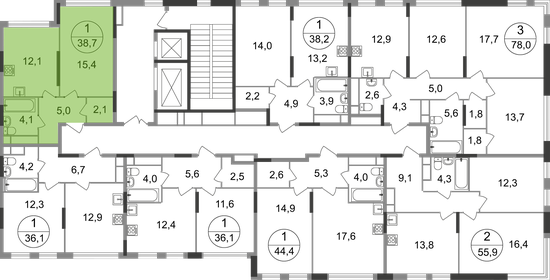 38 м², 1-комнатная квартира 11 500 000 ₽ - изображение 18