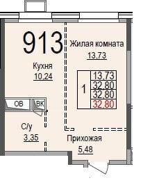 35,5 м², 2-комнатная квартира 6 600 000 ₽ - изображение 15