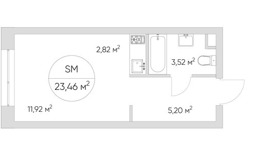 Квартира 23 м², студия - изображение 1