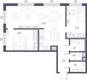 Квартира 78,4 м², 2-комнатная - изображение 1