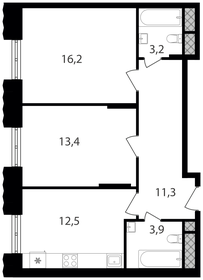 Квартира 60,5 м², 2-комнатные - изображение 1