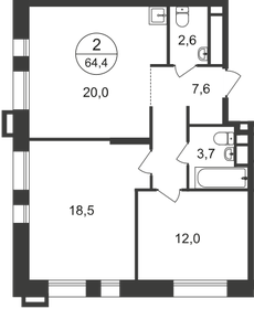 75 м², 2-комнатная квартира 17 750 000 ₽ - изображение 39