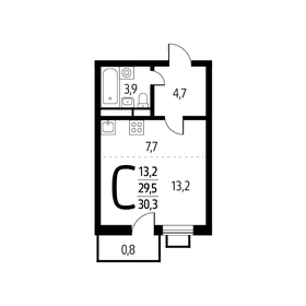 Квартира 30,3 м², студия - изображение 1