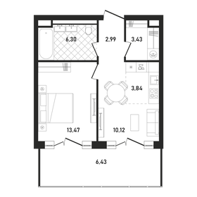 Квартира 46,6 м², 2-комнатная - изображение 1