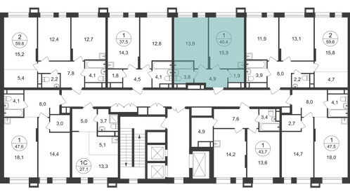 Квартира 40,4 м², 1-комнатная - изображение 2