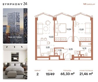 65,8 м², 2-комнатная квартира 29 712 530 ₽ - изображение 54